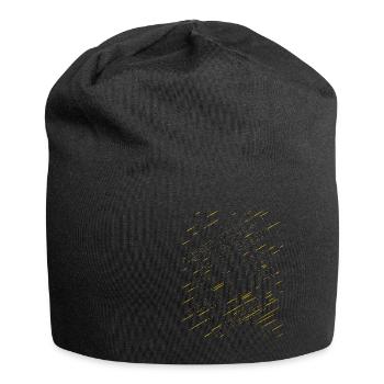 Abstract rays / line / gold / pattern - Jersey Beanie - black - Front