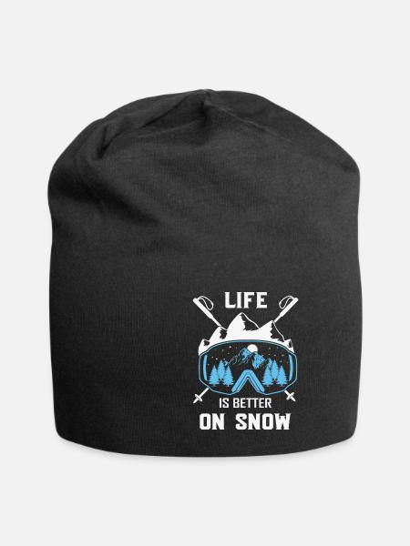 Winter Sports Life is better on Snow Skiing Ski - Jersey-Beanie - Schwarz