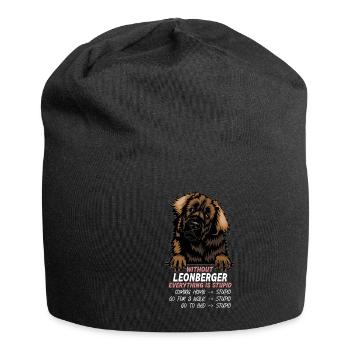 Ohne Leonberger ist alles doof - Jersey-Beanie - Schwarz - Vorne