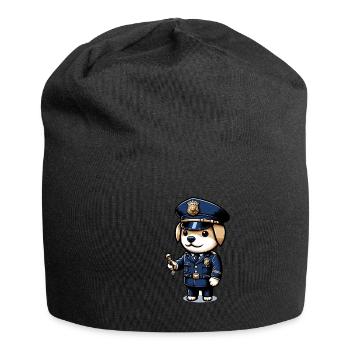 Cute Dog Police Officer - Jersey Beanie - black - Front