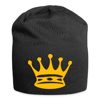 yellow crown - Jersey Beanie - black - Front
