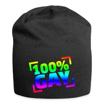 100 Gay / CSD - Jersey-Beanie - Schwarz - Vorne