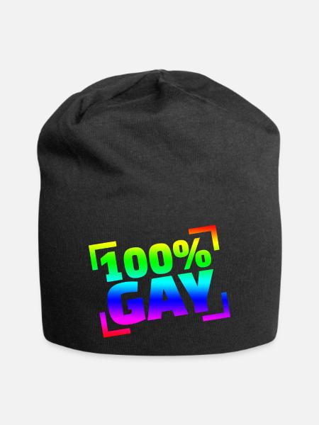 100 Gay / CSD - Jersey-Beanie - Schwarz