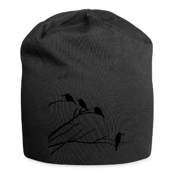 Birds on branch - Jersey Beanie - black - Front