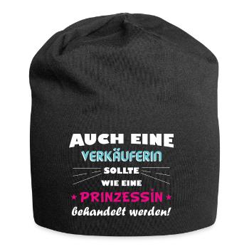 Verkäuferin - Prinzessin - Jersey-Beanie - Schwarz - Vorne