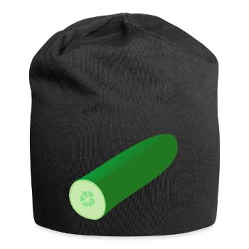 gurken cucumber cucumbers veggie gemuese vegetable - Jersey-Beanie - Schwarz - Vorne