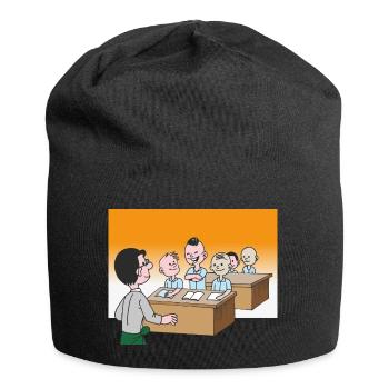 Schüler in der Klasse in der Schule - Jersey-Beanie - Schwarz - Vorne