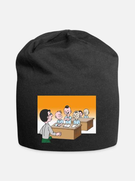 Schüler in der Klasse in der Schule - Jersey-Beanie - Schwarz