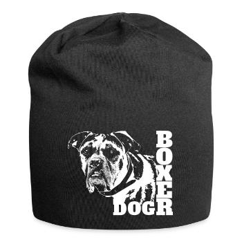 Boxer allemand - chien boxeur allemand - Bonnet en jersey - noir - Devant