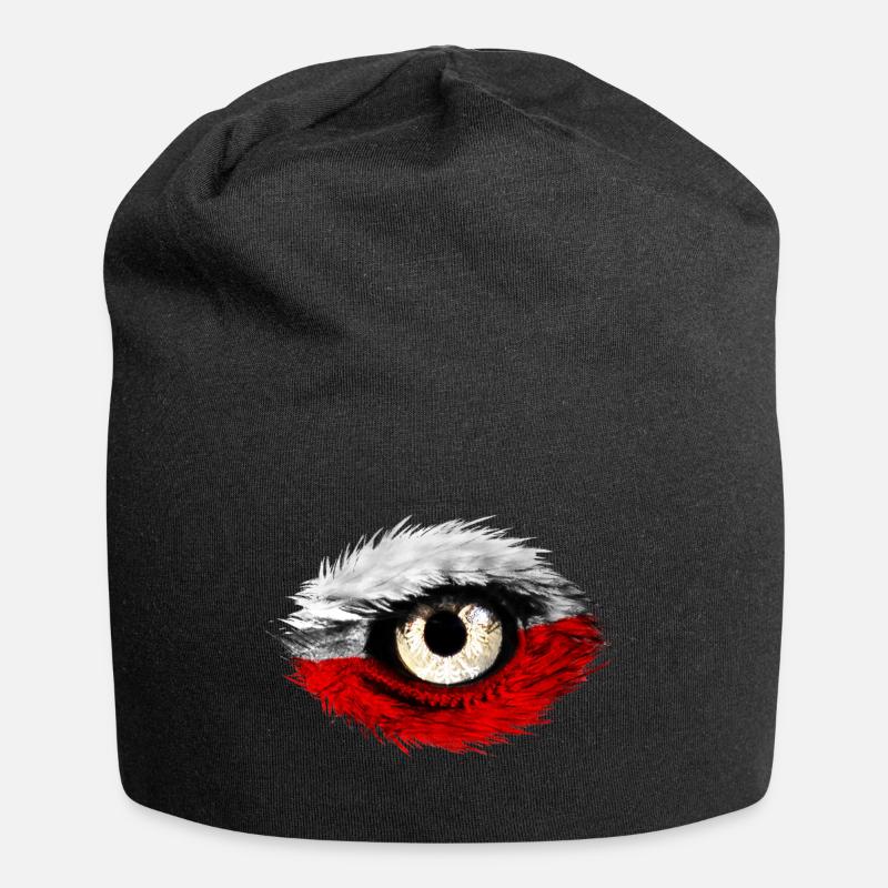 Polish eagle with Poland flag gift - Jersey Beanie - black
