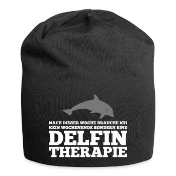 J'ai besoin d'une thérapie aux dauphins - Bonnet en jersey - noir - Devant