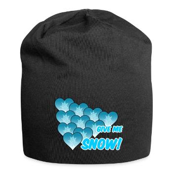 Snow Winter Schnee Schnee - Jersey-Beanie - Schwarz - Vorne