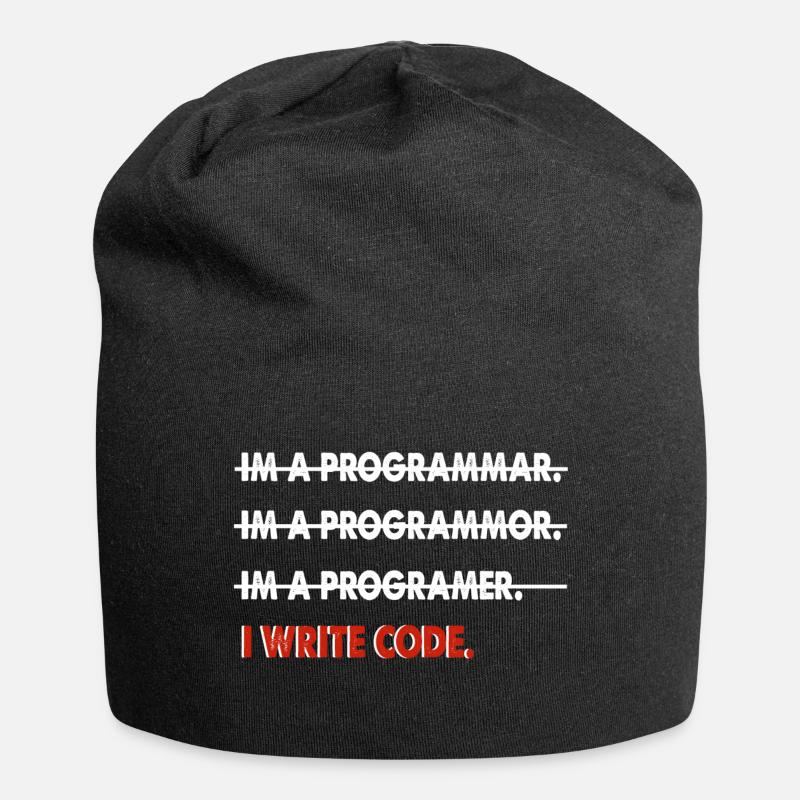 Cadeau drôle de codeur - Bonnet en jersey - noir