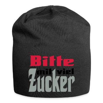 Bitte viel Zucker - Jersey-Beanie - Schwarz - Vorne
