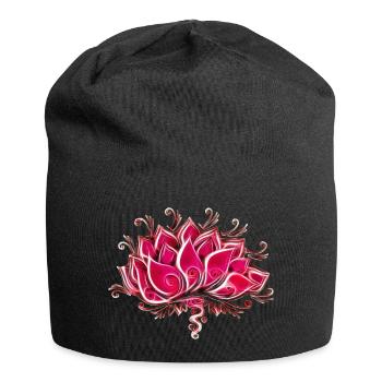 Lotus, blossom, flower, yoga, OM, buddhism, spirit - Jersey Beanie - black - Front