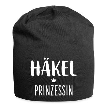 Häkel Prinzessin Krone I Geschenk häkeln Hobby - Jersey-Beanie - Schwarz - Vorne