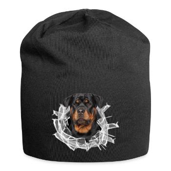 Rottweiler im Glas Loch - Jersey-Beanie - Schwarz - Vorne