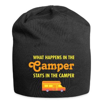 What Happens In The Camper Stays In The Camper - Jersey Beanie - black - Front
