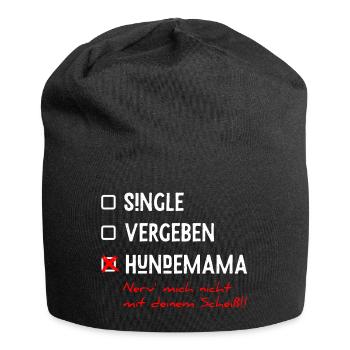 Single Häkchen Hundemama Geschenk lustige Sprüche - Jersey-Beanie - Schwarz - Vorne