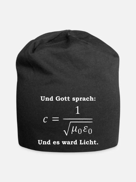 Gott sprach Lichtformel - Jersey-Beanie - Schwarz