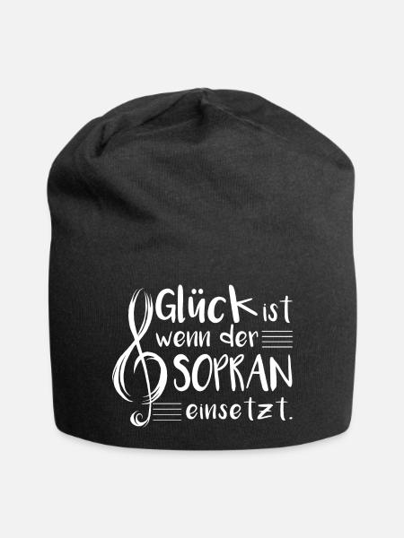 Glück Ist Wenn Sopran Einsetzt Chor Singen Sänger - Jersey-Beanie - Schwarz