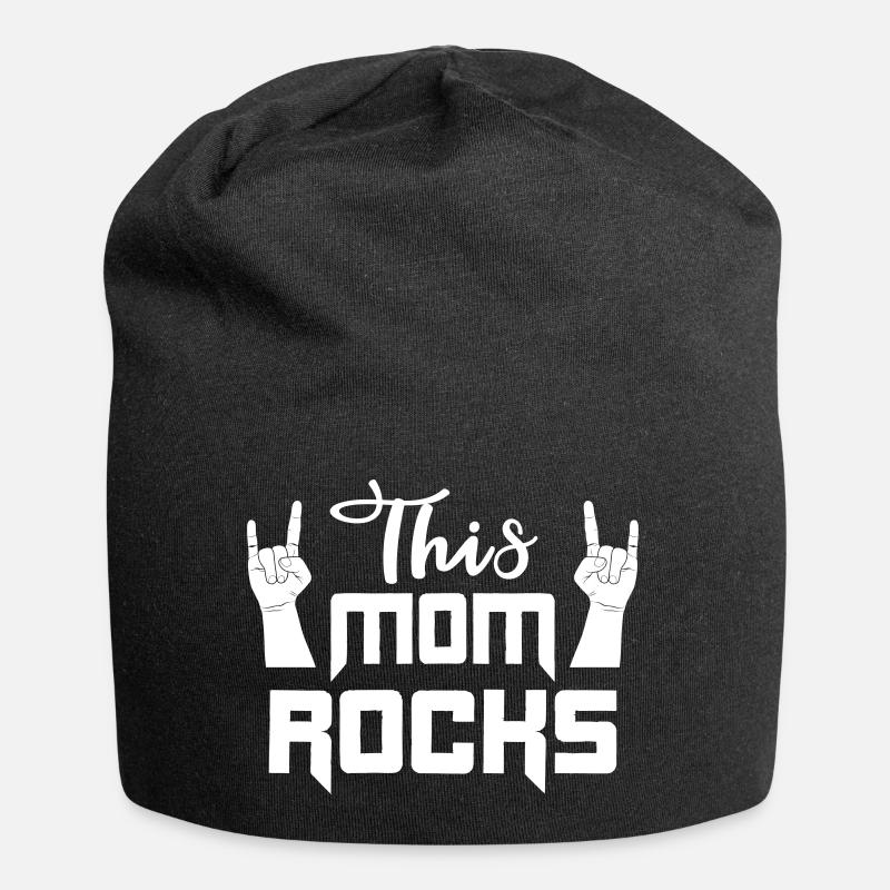 This Mom rocks Coole beste Mama Geschenk - Jersey-Beanie - Schwarz