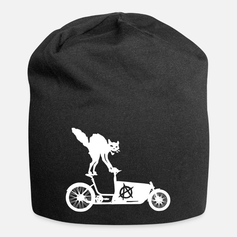 Anarcho chat déchire la roue de charge - Bonnet en jersey - noir