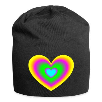 Heart colorful neon - Jersey Beanie - black - Front