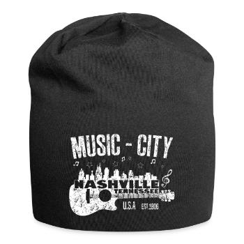 Nashville Tennessee Music City Guitar Silhouette - Jersey-Beanie - Schwarz - Vorne