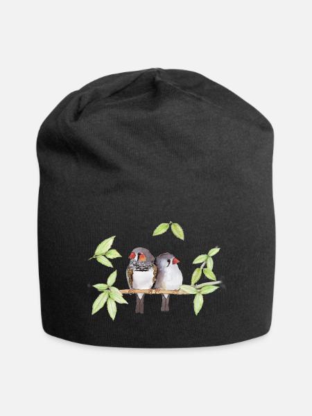 Sweet bunch of zebra finches - Jersey Beanie - black