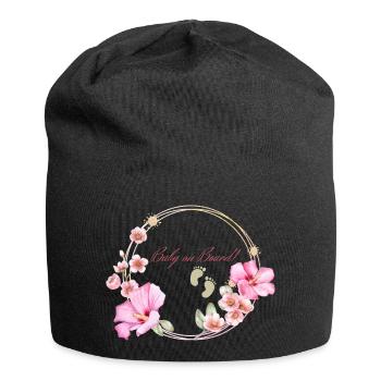 baby on board - Jersey-Beanie - Schwarz - Vorne