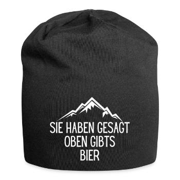 IN DEN BERGEN SCHMECKT DAS BIER AM BESTEN - Jersey-Beanie - Schwarz - Vorne