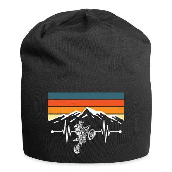 Dirt Bike Herzschlag - Jersey-Beanie - Schwarz - Vorne