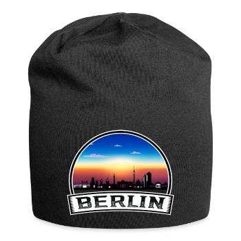 Berlin Berlin Skyline Retro Sun lettering - Jersey Beanie - black - Front