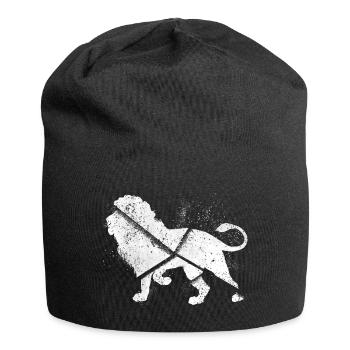 Lion Predator Animal Grunge Splash Wild Strong - Jersey Beanie - black - Front
