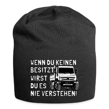 Unimog - Oldtimer - Offroad - Universal Motorgerät - Jersey-Beanie - Schwarz - Vorne