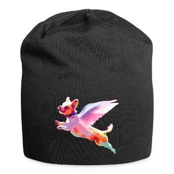 Flying Dog. All pets go to heaven. Dogs are angels - Jersey Beanie - black - Front