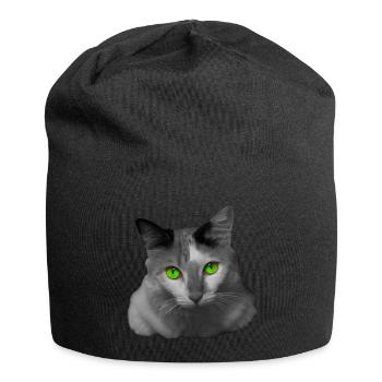 le chat aux yeux verts - Bonnet en jersey - noir - Devant