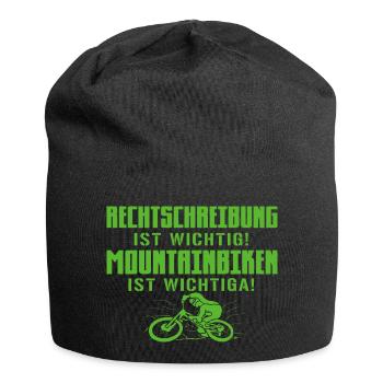 Mountainbiken wichtiger - MTB Mountainbike - Jersey-Beanie - Schwarz - Vorne