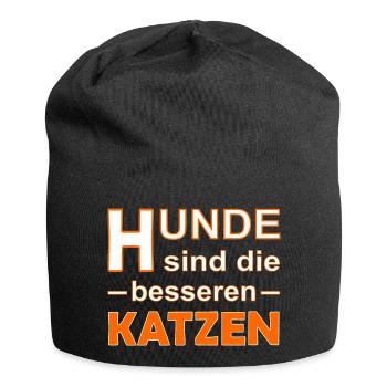 Hunde sind die besseren Katzen / Hundeliebhaber - Jersey-Beanie - Schwarz - Vorne