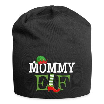Mommy Elf - Schriftzug - Jersey-Beanie - Schwarz - Vorne