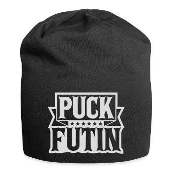 puck futin logo design - Jersey Beanie - black - Front