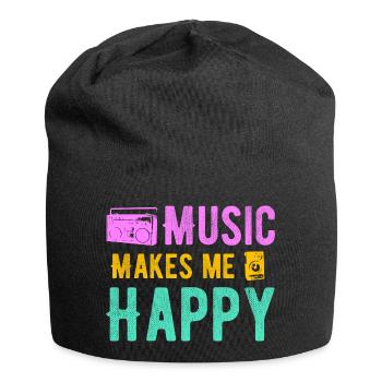 La musique me rend heureux - Bonnet en jersey - noir - Devant