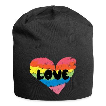 Lgbt Heart Love Rainbow Rights Homosexuals - Jersey Beanie - black - Front