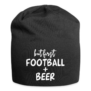 Lustiger American Football und Bier Spruch - Jersey-Beanie - Schwarz - Vorne