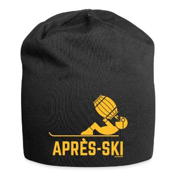 Après-Ski (Apres Ski Beer Drinker Barrel / Gold) - Jersey Beanie - black - Front