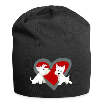Saint-Valentin aimant les chiens - Bonnet en jersey - noir - Devant