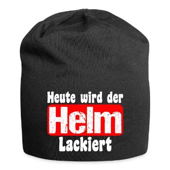 Heute wird der Helm lackiert - Jersey-Beanie - Schwarz - Vorne