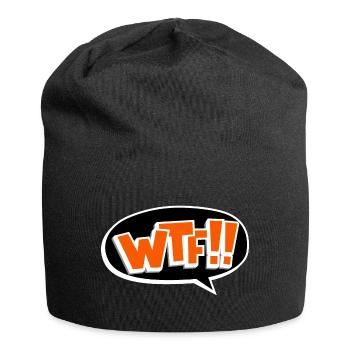 Lustiges WTF What the fuck Geschenk - Jersey-Beanie - Schwarz - Vorne