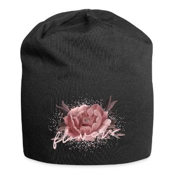 Flowers Pfingstrose Rosa - Jersey-Beanie - Schwarz - Vorne